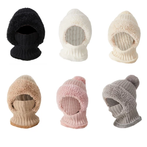 Winter Knit Hat with Fleece Lining and Ear Flaps 3-in-1 Beanie Scarf Mask Set - Picture 13 of 25