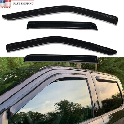 Celepoir Black In-Channel Window Visors For 2015-2022 Ford F-150 Crew Cab & Super Duty - 4 Piece Set - View #4