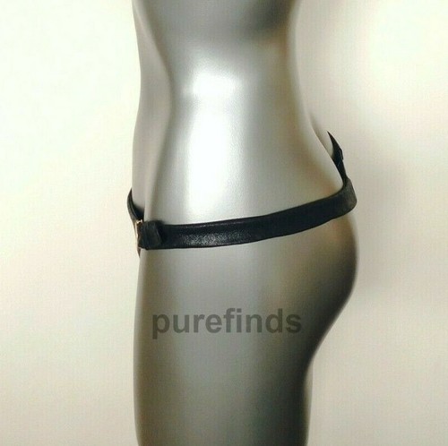 AGENT PROVOCATEUR SOIREE MARCELLA BLACK LEATHER THONG SIZE 3 NWT RRP £225 - Picture 8 of 9