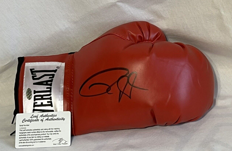 Everlast Signed Red Boxing Glove ROY JONES JR. Autograph COA Leaf Brand New