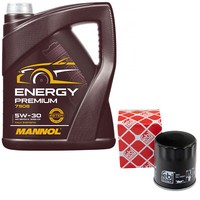 MotoröL Set 5W-30 5 Liter + ÖLfilter 109201 FüR Dodge Avenger Journey 2.0 2.4