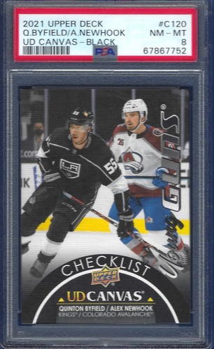 2021-22 Upper Deck Canvas Black #C120 Quinton Byfield/Alex Newhook CL PSA 8 - Picture 1 of 2