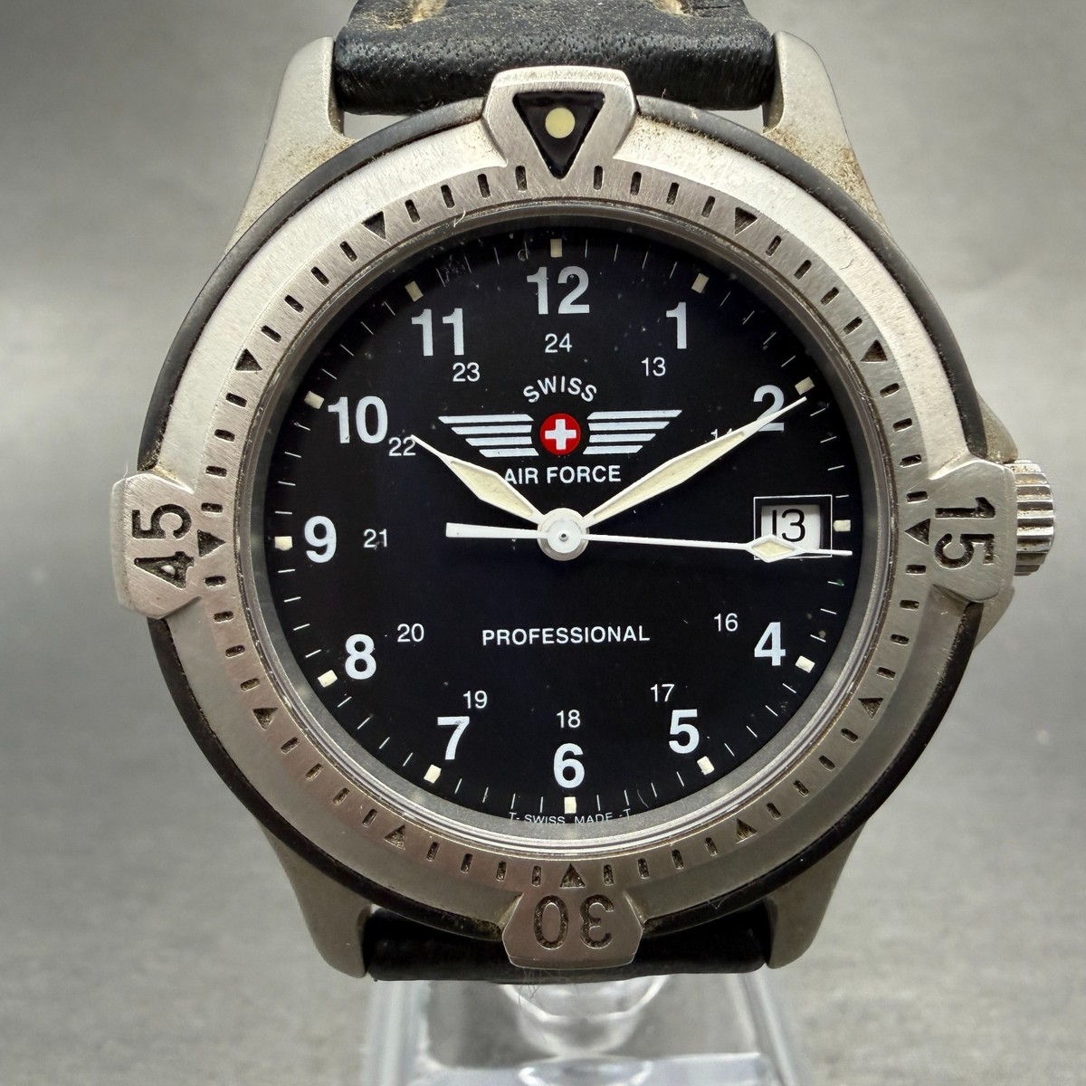 Victorinox Swiss Air Force Dive Watch Men 38mm Black Dial Steel 9G