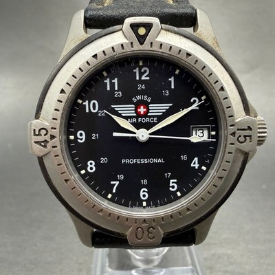 Victorinox Swiss Air Force Dive Watch Men 38mm Black Dial Steel 9G