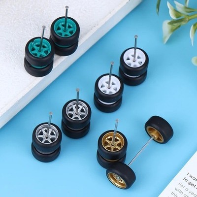 High Quality 6PCS 1:64 Wheels For Hotwheels With Rubber Tire Model car modified