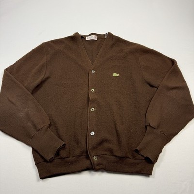 ラコステ IZOD Vネックカーティガン ヴィンテージ レディース] 1960s ヴィンテージ USA製 アイゾッドラコステ