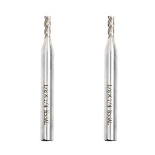 AUTOTOOLHOME 1/8" X 1/4" HSS 4 Flutes Straight End Mill Cutter Pack of 2 CNC Mil