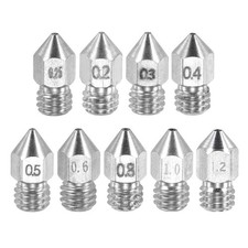 MK8 Nozzles 0.2mm-1.2mm 3D Printer Extruder Nozzle for 1.75mm Filament Pack of 9