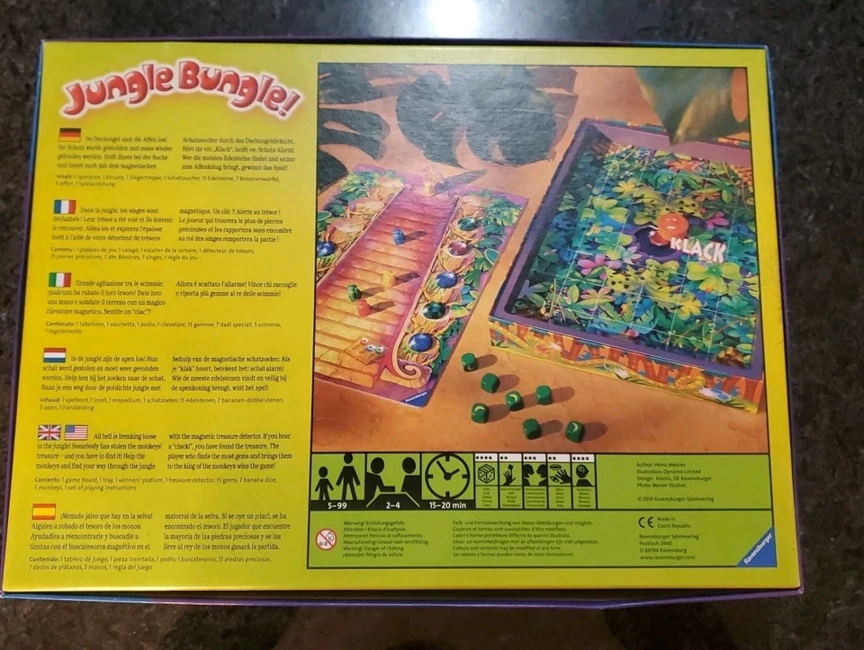 Juego de mesa Ravensburger Jungle Bungle 2-4 jugadores edades 5+ instrucciones faltantes Foto 4 de 4