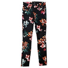 7 For All Mankind Black Floral Skinny Ankle Jeans Orchid Print Stretch 24