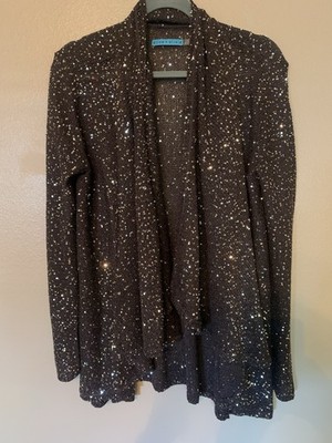 Alice + Olivia Brown Sequin Cardigan Sweater Size M