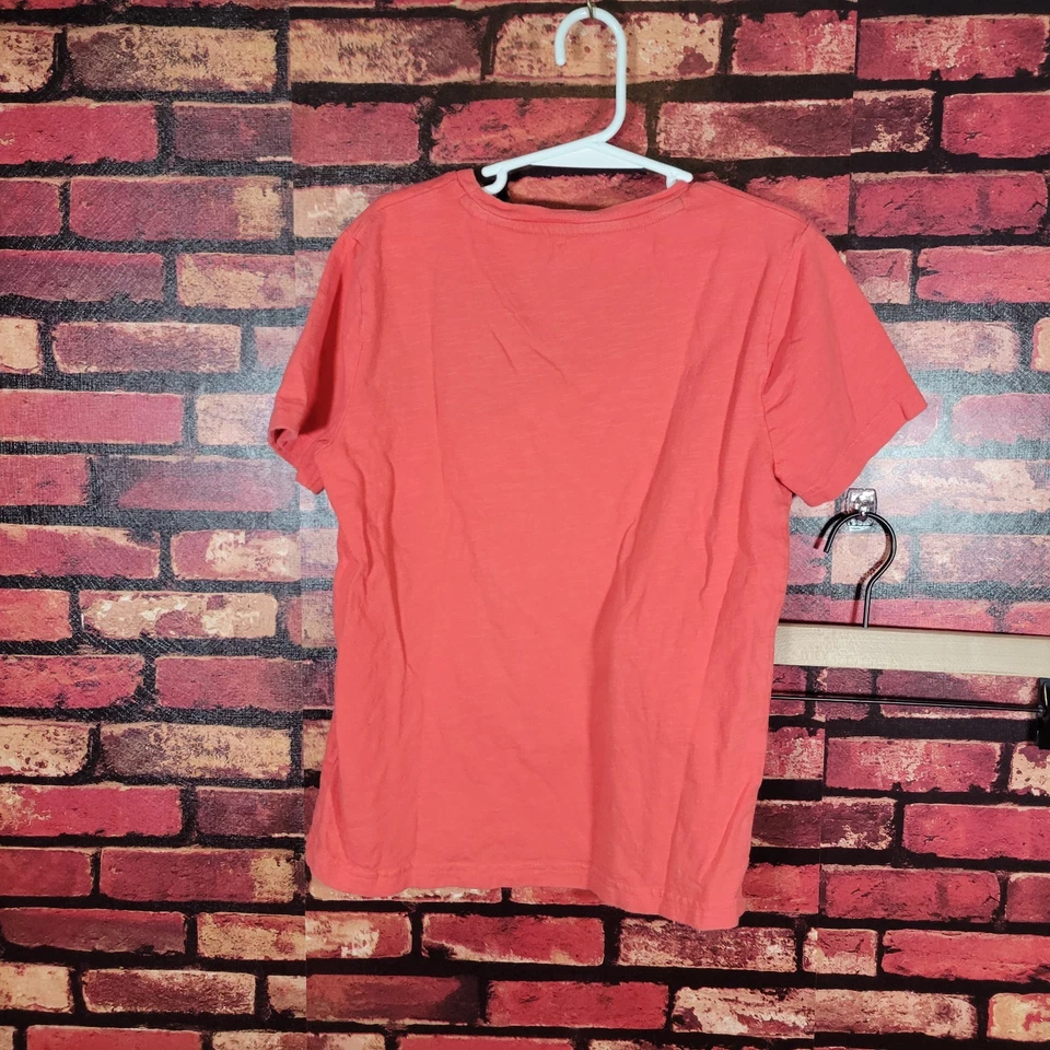 Mini Boden Boys Tshirt Orange Embroidered Frogs Size 8/9 Cotton Play Activewear  - Image 4 of 4