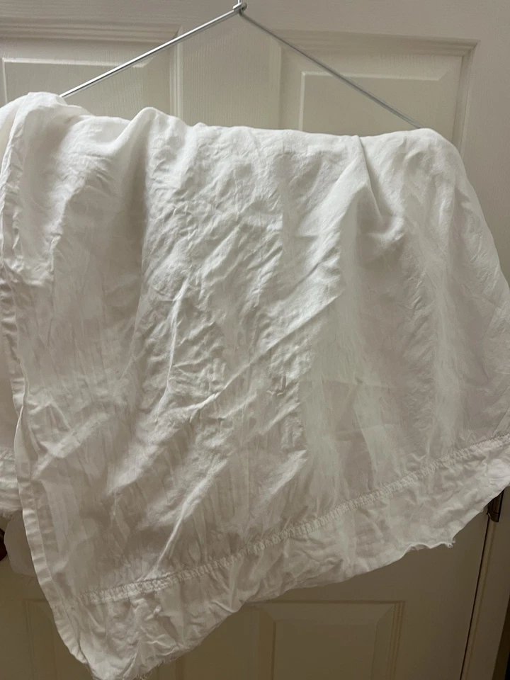 Sábana plana UGG 100 % lino blanco king lino natural Foto 4 de 4