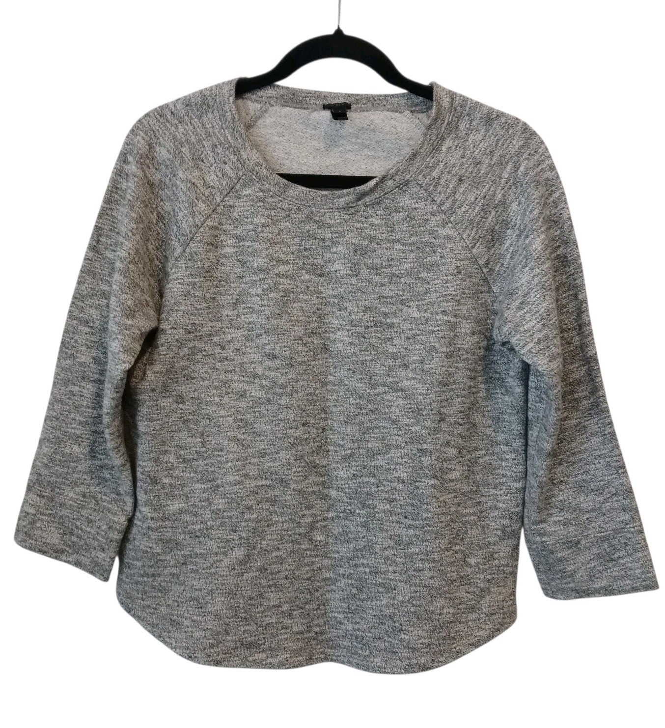 J Crew Size Small Sweater 3/4  Sleeve Heather Gray Top Knit Sweatshirt Excellent