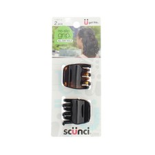 Scunci No Slip Grip All Day Hold No Slip Grip Jaw Clips, Tortoise and Black, ...