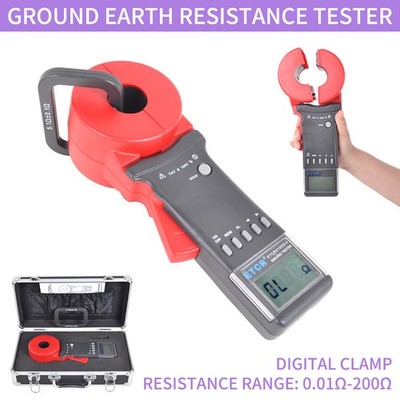 ETCR2100A+ Digital Clamp On Ground Earth Resistance Tester Meter