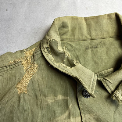 Vintage HBT Jacket WW2 1940s 13 Star Buttons US Army Herringbone