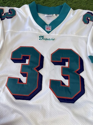 Camiseta 52 de los Miami Dolphins Karim Abdul-Jabbar Vintage Auténtica Starter 1997-8 NFL - Imagen 4 de 10