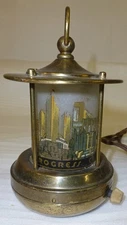 1933 A Century of Progress Chicago World's Fair Chase Brass Lantern Lamp, Works