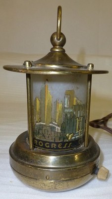 1933 A Century of Progress Chicago World's Fair Chase Brass Lantern Lamp, Works