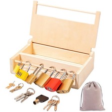 Montessori Lock and Key Toy Set for Kids, Educational Locks and Keys Toy, Mon...
