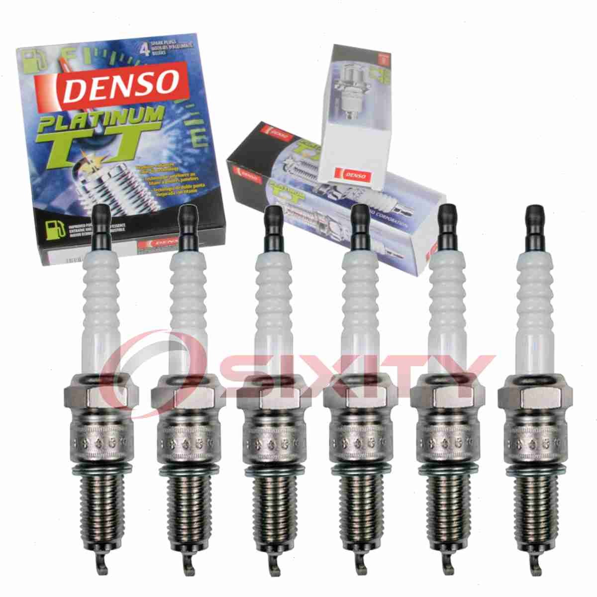 6 pc Denso Platinum TT Spark Plugs for 1963-1966 Chevrolet Suburban 4.8L L6 mc