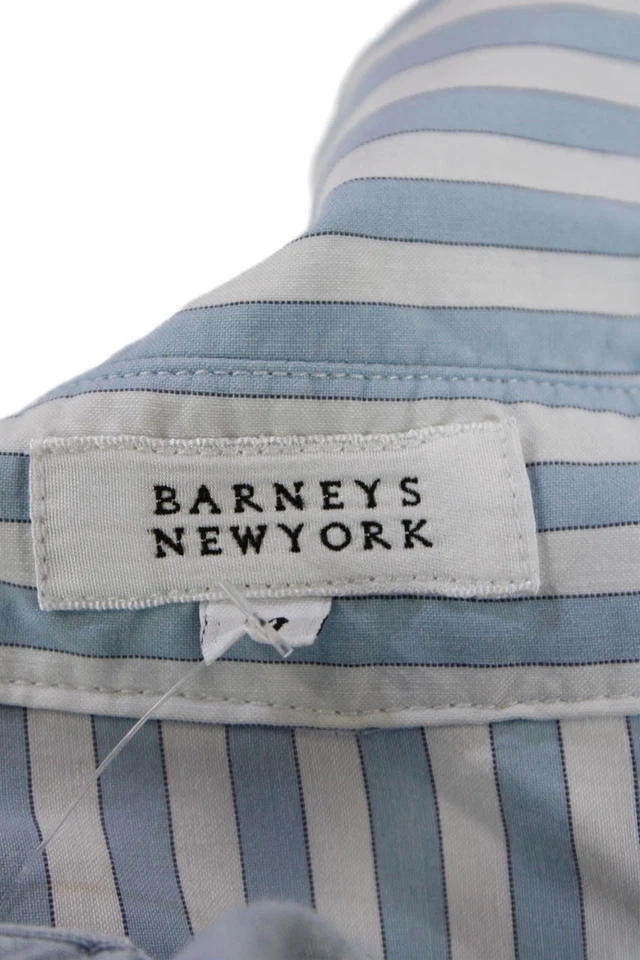 Camisa Barneys New York Mujer Algodón Rayas Cuello en V Cuello Azul Talla M Foto 4 de 4