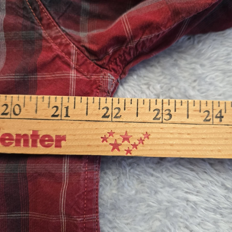 Carhartt Shirt Mens Medium Tall Long Sleeve Button Front Red Pockets Plaid - Image 3 of 4