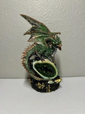 Emerald Crystal Dragon Figurine Glittery Green Wicked Dragon 8 