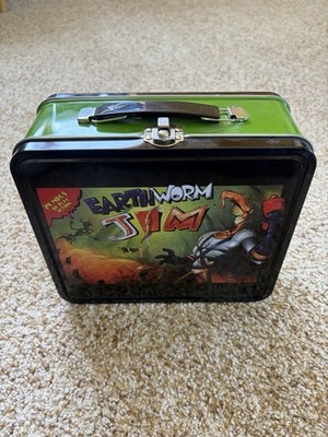 Earthworm Jim Collectible Metal Lunch Box Tin Carry Case 2017 Interplay