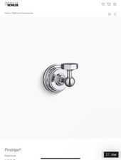 Kohler Single Pinestripe Robe Hook Polished Chrome