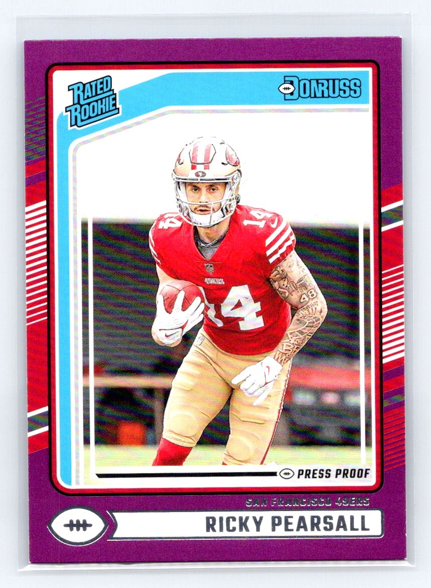 2024 Donruss #318 Ricky Pearsall Press Proof Purple Rookie San Francisco 49ers