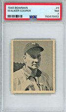 1948 Bowman Walker Cooper rookie baseball card, graded NM 7 #9 in the set Giants. rookie card picture