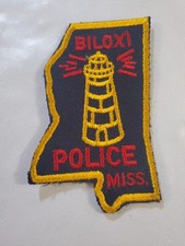 Original vintage embroidered shoulder patch for the Biloxi Police Department