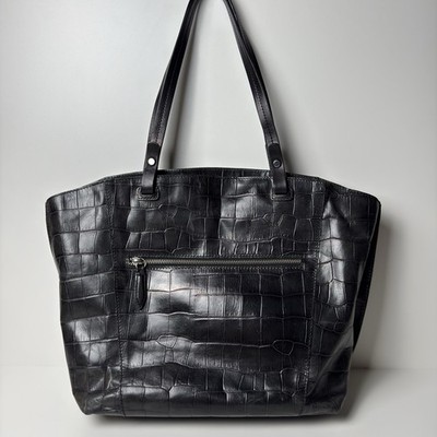 Gianni Conti Vera Pelle Tote Shoulder Bag Genuine Leather Color Black Handbag