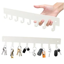 2 Pack Key Holder for Wall, Key Hooks with 8 Hooks Mount Keys on Wall, No 