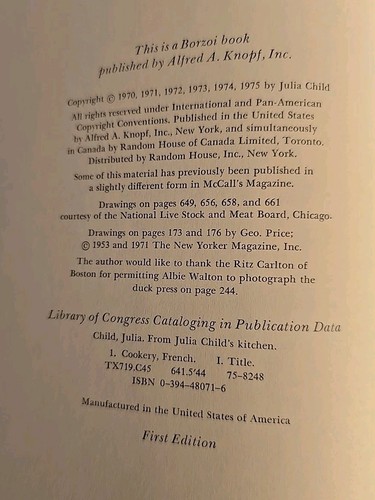 From Julia Child's Kitchen 1975 First Edition HB Dust Jacket 100+ Recipes 687+pp - Picture 6 of 12