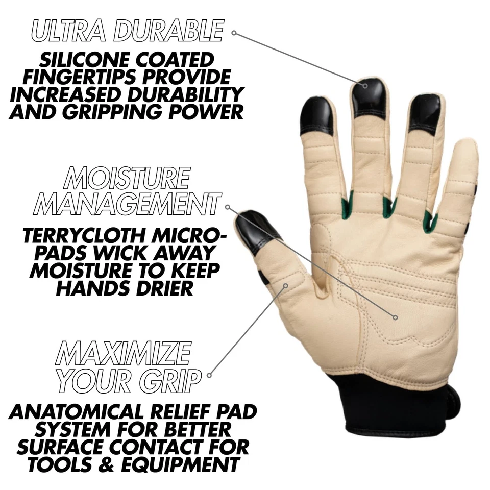 Guantes de jardinería de cuero de cabra Bionic ReliefGrip para hombre XL negros ayuda para la artritis Foto 3 de 4