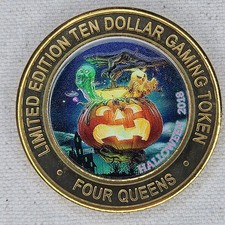2018 Four Queens Silver Strike $10 Halloween Pumpkin .999 Limited Edition