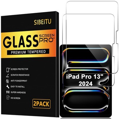Compatible with iPad Pro 13-inch M4/M5 (2024/2025) 9H Tempered Glass Film 2-Pack