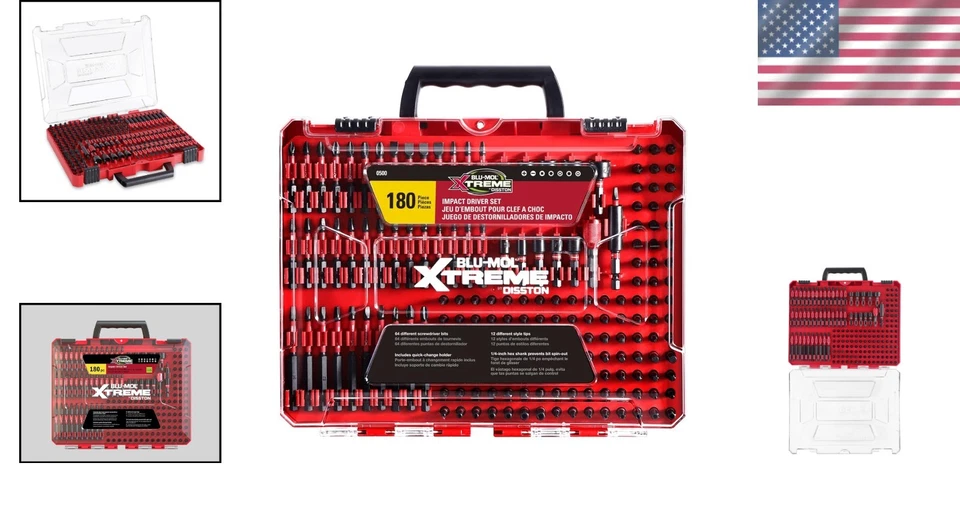 Versatile 180 Piece Impact Driver and Screwdriver Bit Set - Perfect for Projects - Image 2 of 4
