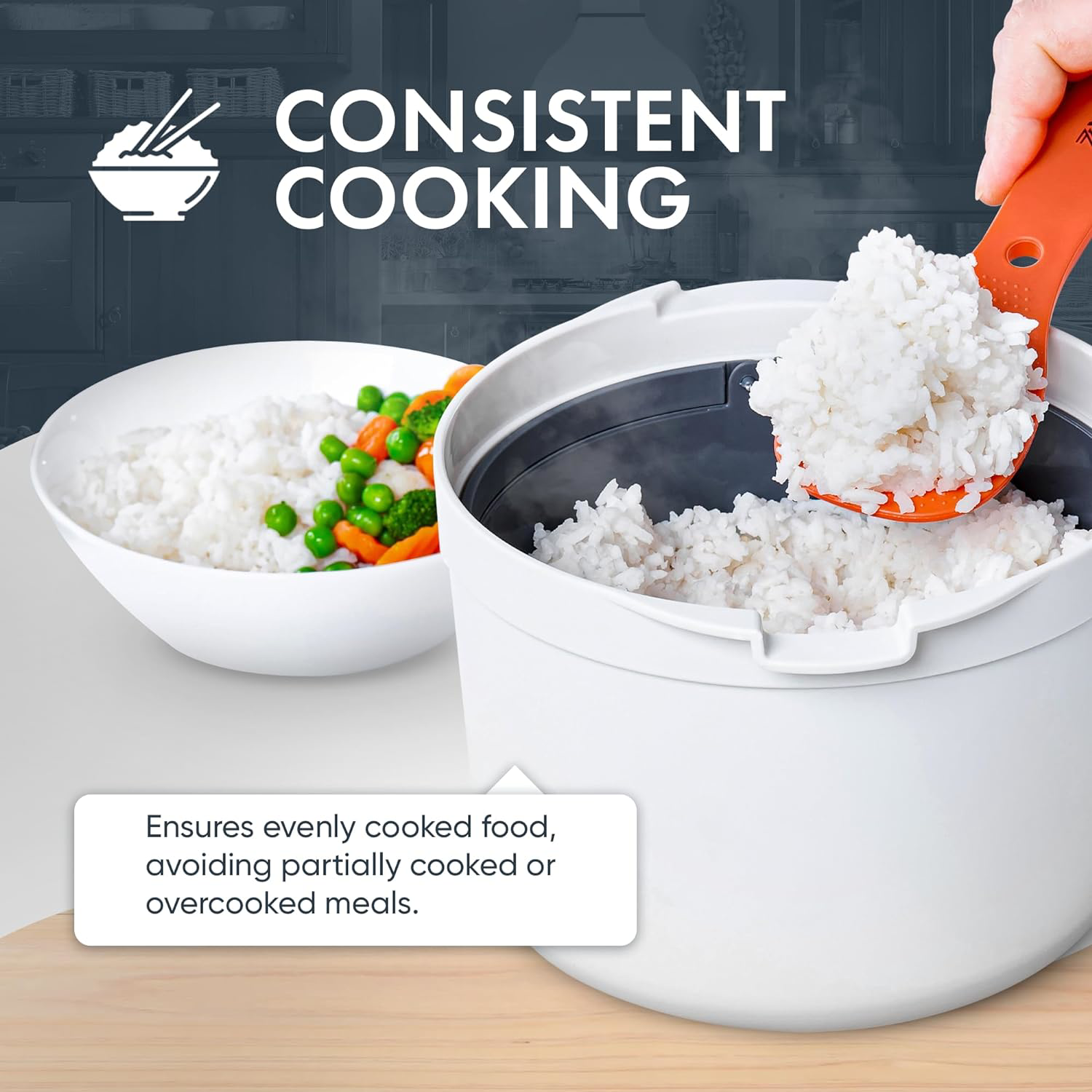 Zwippy Microwave Rice Cooker Steamer & Pasta Cooker with Strainer, 8