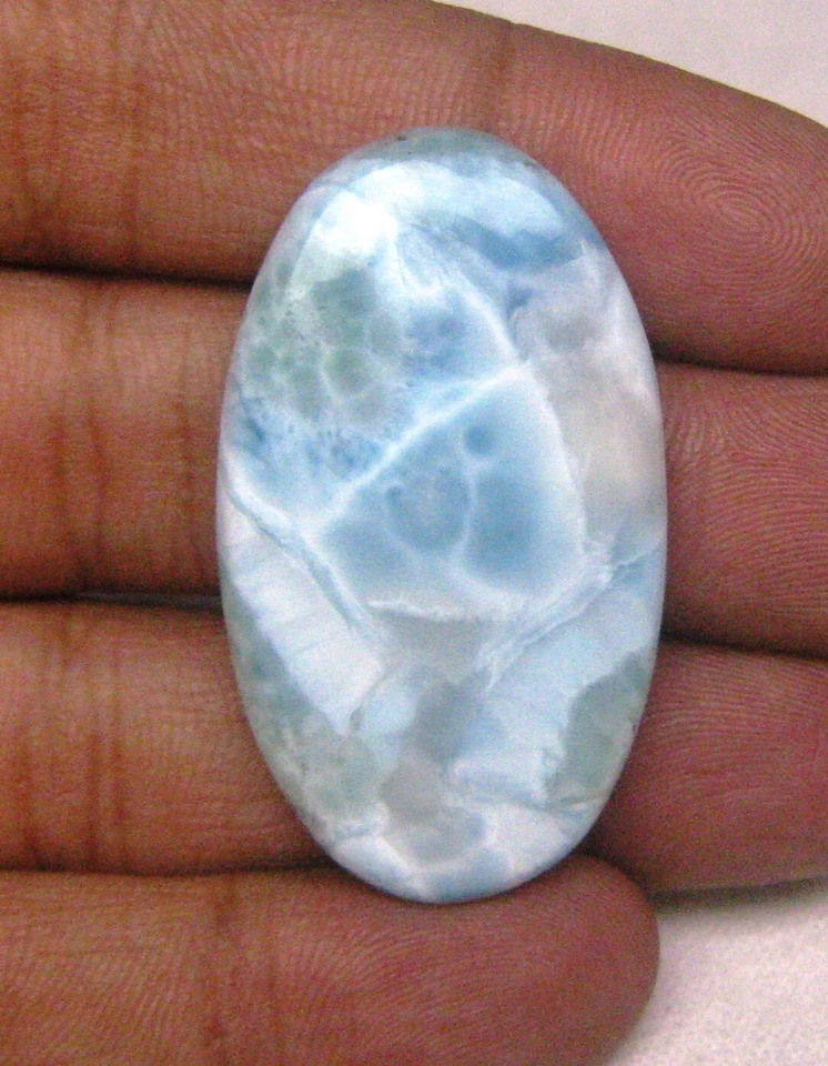 Cabujón natural Larimar forma ovalada 72,95 quilates piedra preciosa suelta J 770 Foto 2 de 4