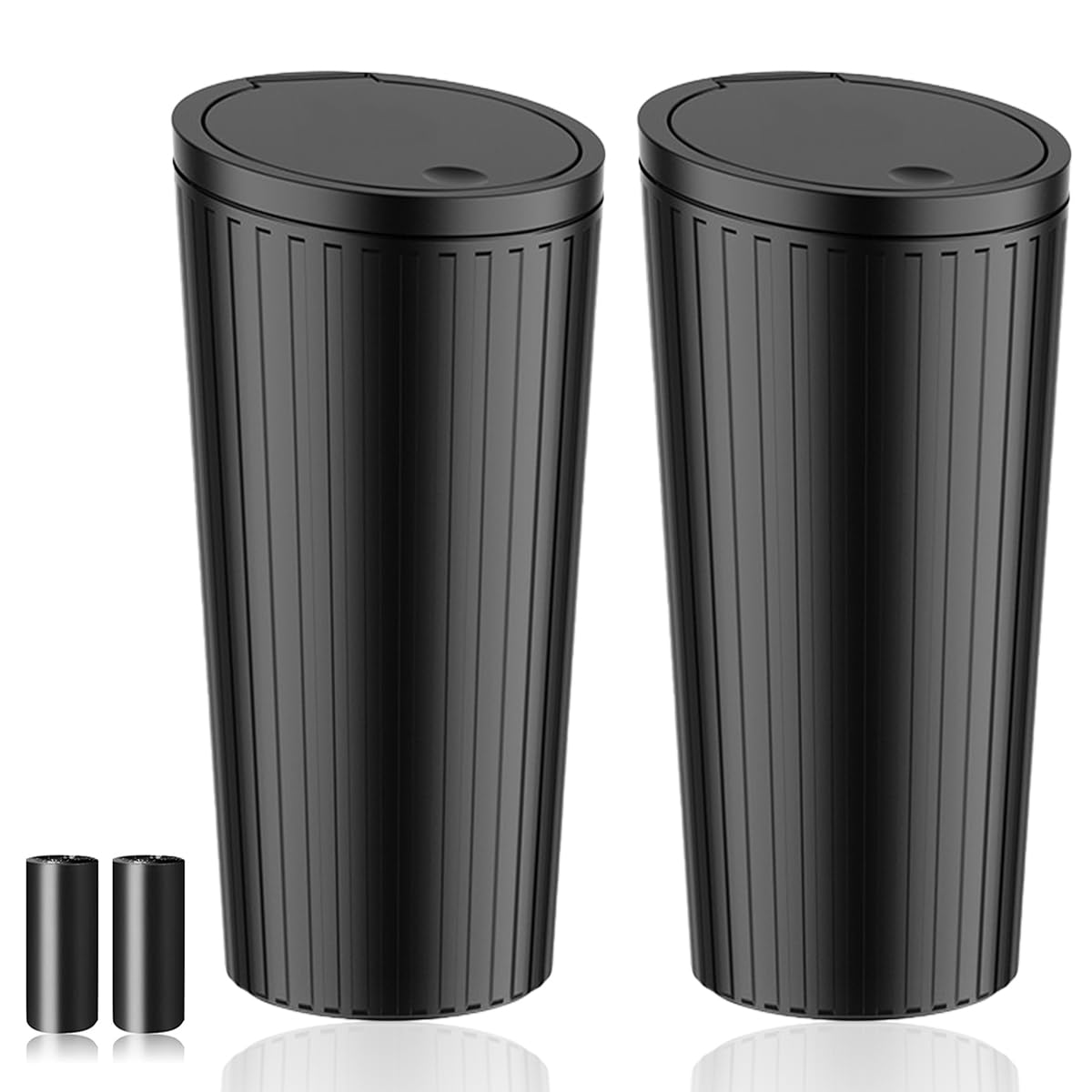 Car Trash Can Bin with Lid - 2 Packs Car Garbage Can Cup Holder-Universal Leakpr