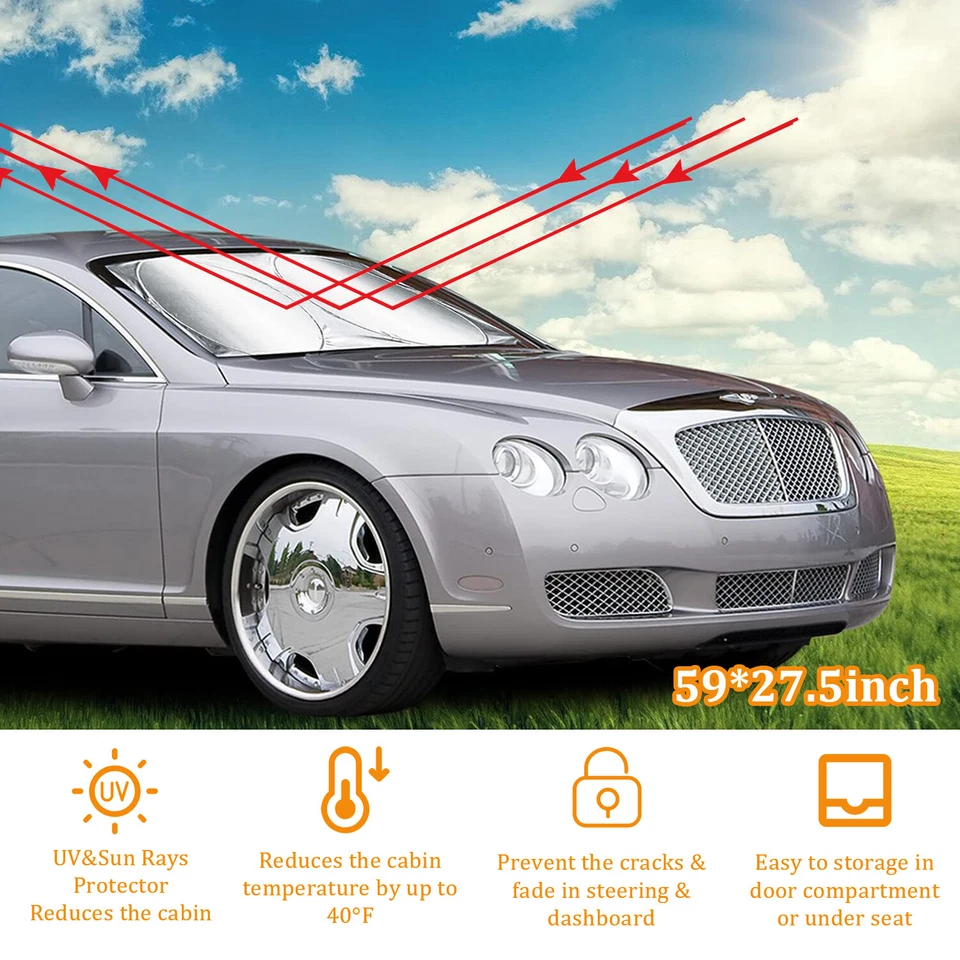 Parasol Ventana Para Nissan Sentra Plegable Coche Parabrisas Parasol UV Bloqueador Solar Foto 4 de 4