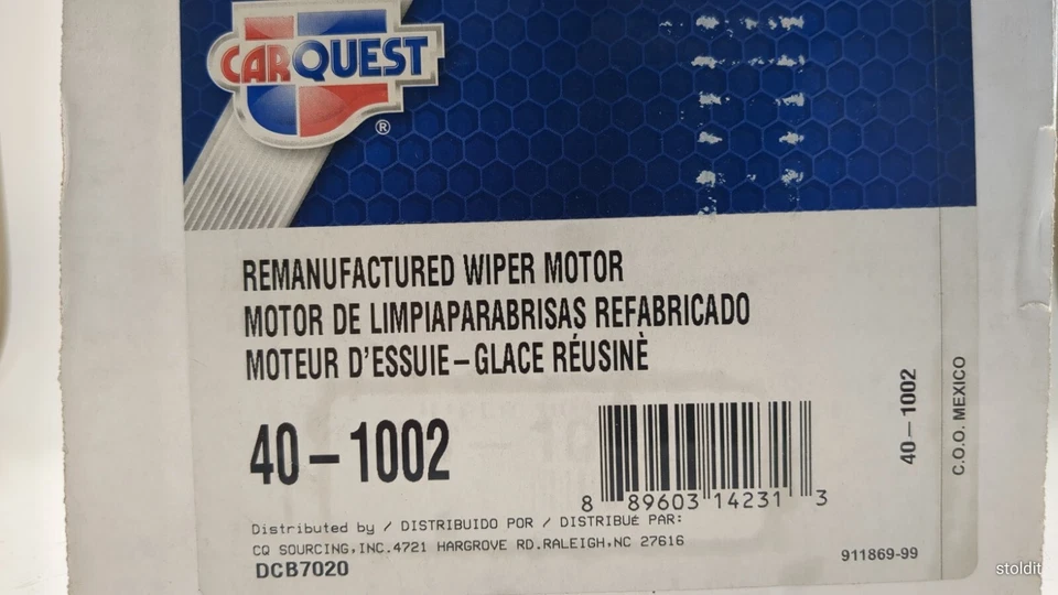 For Pontiac Grand Prix 94-96 Reman Remanufactured Front Windshield Wiper Motor - Image 3 of 4