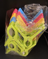 Beach Towel Clips, Plastic Hanging Clamps, 4 Colors Pack of 16 