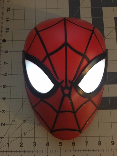 Marvel Avengers Spider Man 3d Mask Head Face Wall Deco Led Night Light Fx Kids