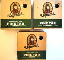 (3) Dr. Squatch Pine Tar Bar Soap Heavy Grit 5 oz Oatmeal & Sand Grit NEW