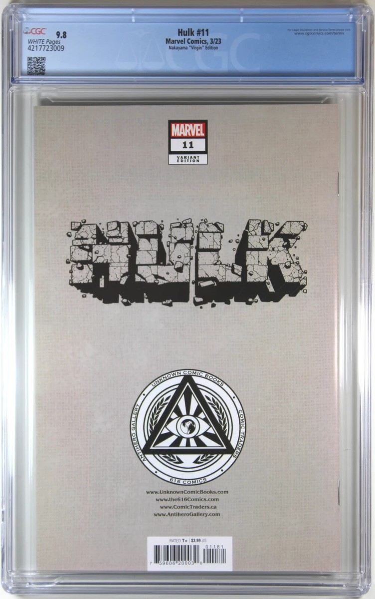 アメコミ naka HULK #11 (DAVID NAKAYAMA EXCLUSIVE VIRGIN VARIANT) COMIC ~ CGC